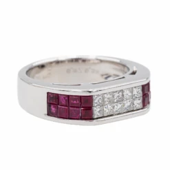Bague Bandeau En Platine, Diamant Et Rubis 9 Bague Bandeau En Platine, Diamant Et Rubis -Castafiore Boutique 3050029CN07
