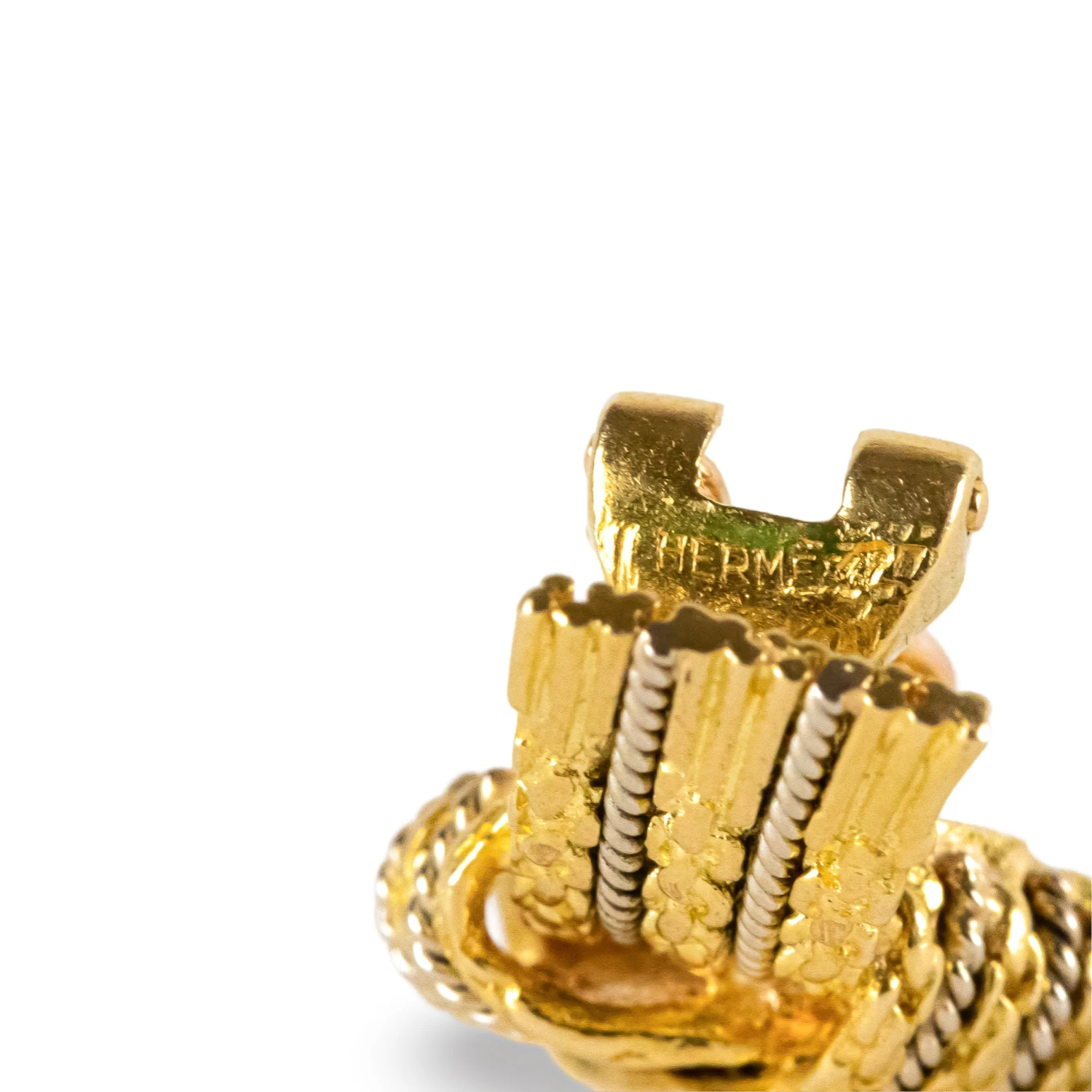 Boucles D'oreilles Clip HERMÈS "Nœud" En Or Jaune Et Or Blanc 7 Boucles D'oreilles Clip HERMÈS "Nœud" En Or Jaune Et Or Blanc – Image 7
