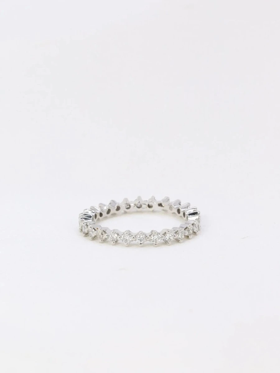 Alliance Américaine En Or Blanc Et Diamants 0,5 Ct 5 Alliance Américaine En Or Blanc Et Diamants 0,5 Ct – Image 5