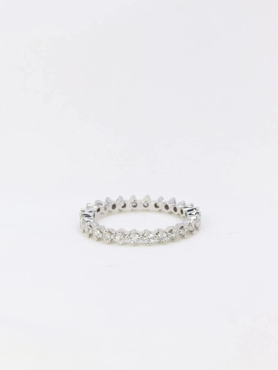 Alliance Américaine En Or Blanc Et Diamants 0,5 Ct 4 Alliance Américaine En Or Blanc Et Diamants 0,5 Ct – Image 4