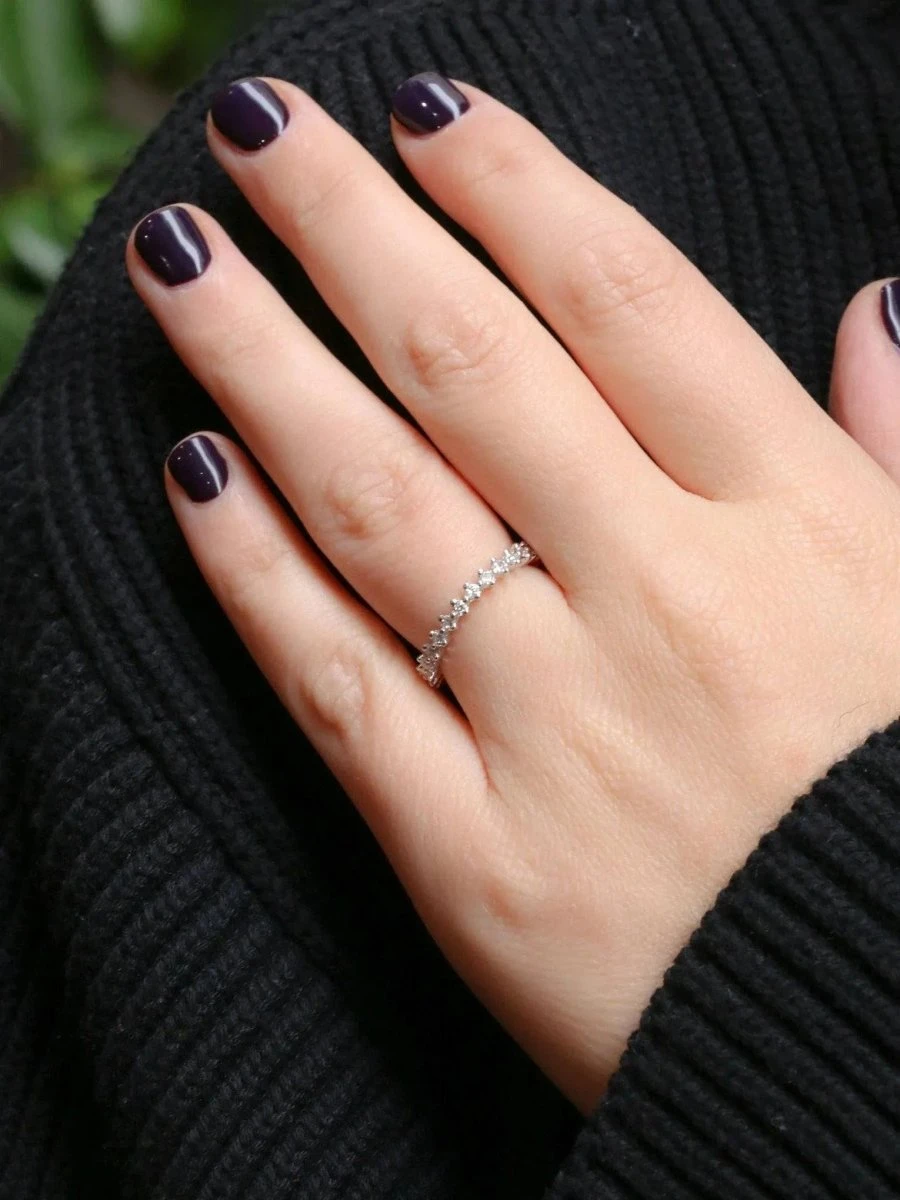 Alliance Américaine En Or Blanc Et Diamants 0,5 Ct 6 Alliance Américaine En Or Blanc Et Diamants 0,5 Ct – Image 6