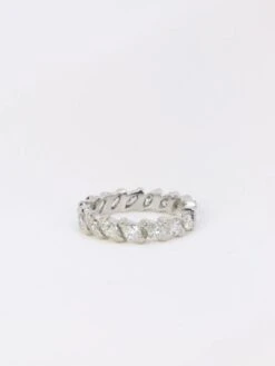 Alliance Américaine En Or Blanc Et Diamants Navette 2,55 Ct