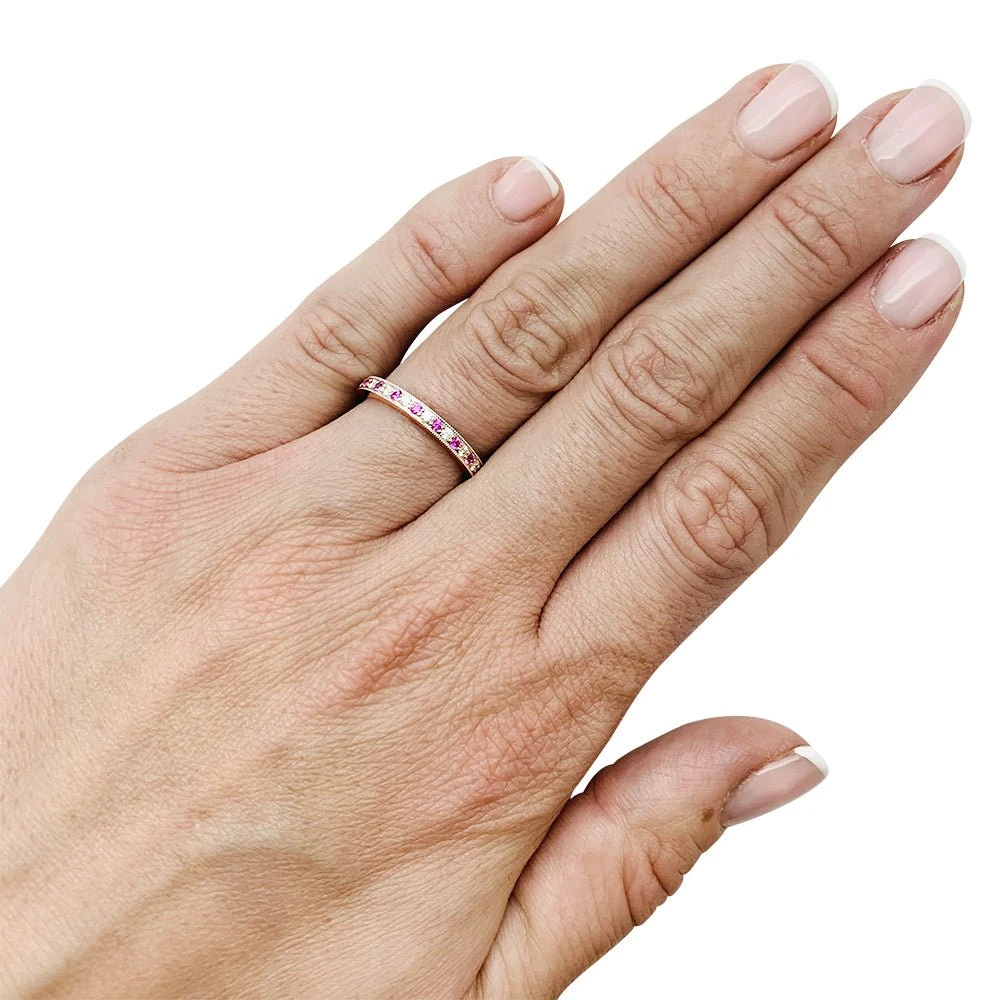 Miller Bague Alliance TIFFANY & CO "Tiffany Legacy" En Platine, Saphirs Roses Et Diamants 2 Miller Bague Alliance TIFFANY & CO "Tiffany Legacy" En Platine, Saphirs Roses Et Diamants – Image 2