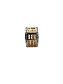 Bague Bandeau En Or Blanc, Or Rose Et Diamants 9 Bague Bandeau En Or Blanc, Or Rose Et Diamants -Castafiore Boutique anello oro 18 kt con diamanti naturali scritta poli 207634