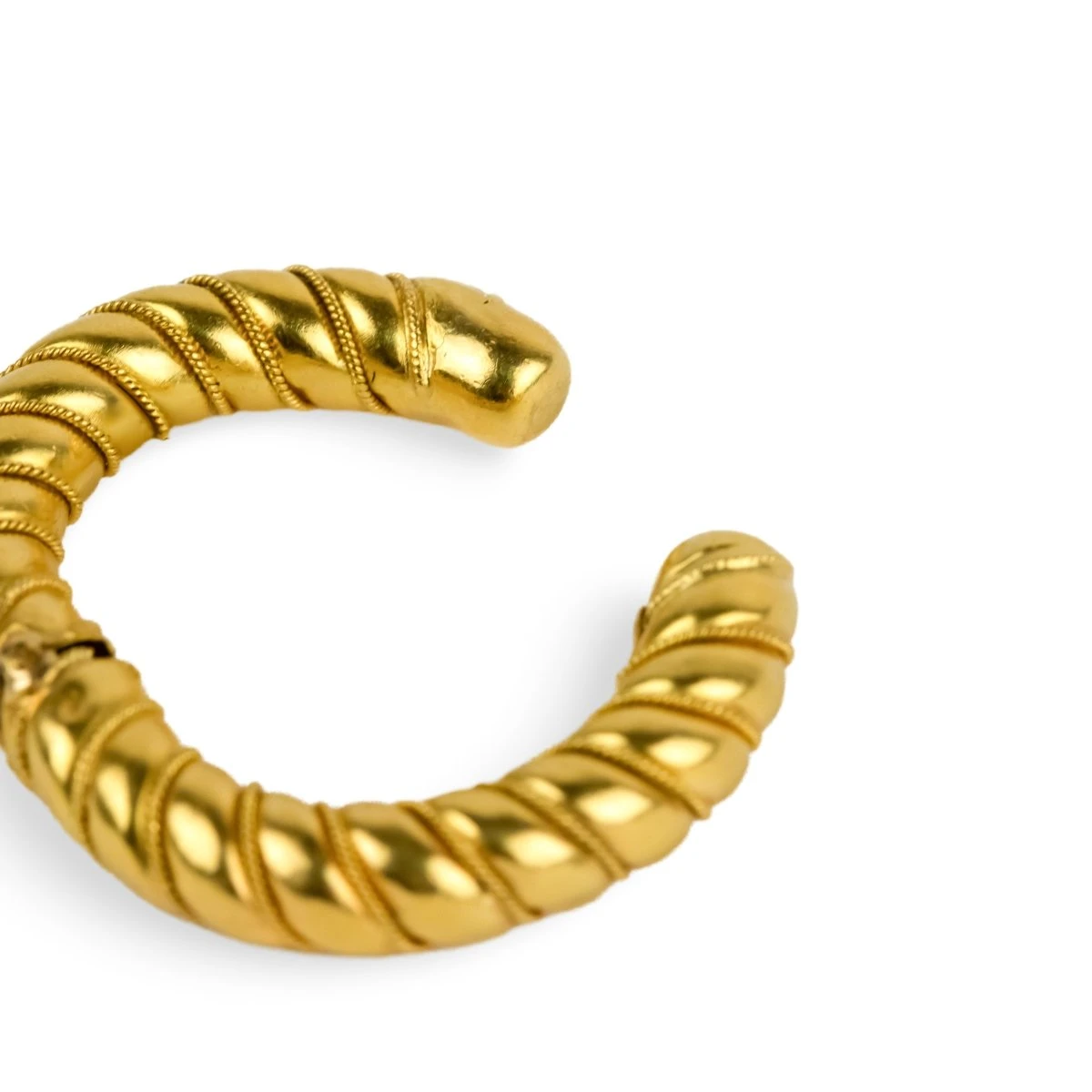 Boucles D'oreilles Créoles LALAOUNIS En Or Jaune 4 Boucles D'oreilles Créoles LALAOUNIS En Or Jaune – Image 4