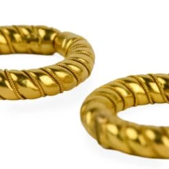 Boucles D'oreilles Créoles LALAOUNIS En Or Jaune 11 Boucles D'oreilles Créoles LALAOUNIS En Or Jaune -Castafiore Boutique avant premiere boucles doreilles creoles lalaounis en or jaune 270422