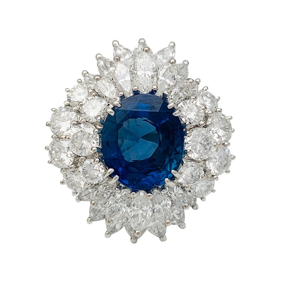 Miller Bague à Entourage, Saphir Et Diamants 1 Miller Bague à Entourage, Saphir Et Diamants