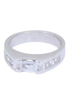 Bague Aigue-marine Et Diamants En Or Blanc
