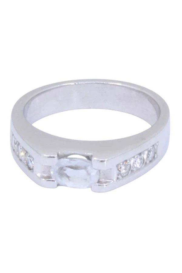 Bague Aigue-marine Et Diamants En Or Blanc 1 Bague Aigue-marine Et Diamants En Or Blanc