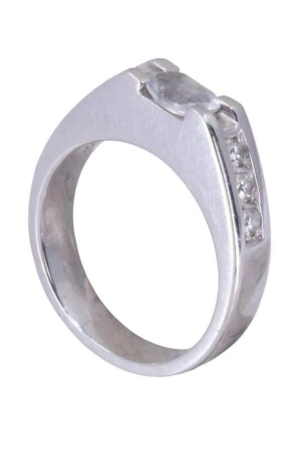 Bague Aigue-marine Et Diamants En Or Blanc 6 Bague Aigue-marine Et Diamants En Or Blanc – Image 6