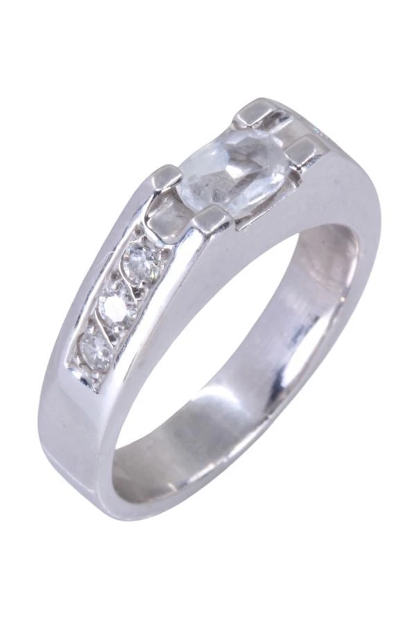 Bague Aigue-marine Et Diamants En Or Blanc 4 Bague Aigue-marine Et Diamants En Or Blanc – Image 4