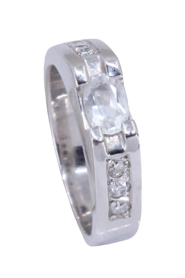 Bague Aigue-marine Et Diamants En Or Blanc 5 Bague Aigue-marine Et Diamants En Or Blanc – Image 5