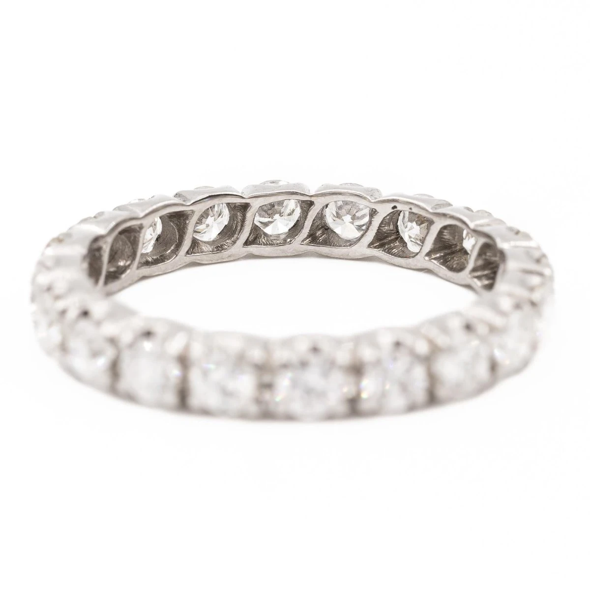 Bague Alliance Américaine En Or Blanc Et Diamant 2 Bague Alliance Américaine En Or Blanc Et Diamant – Image 2