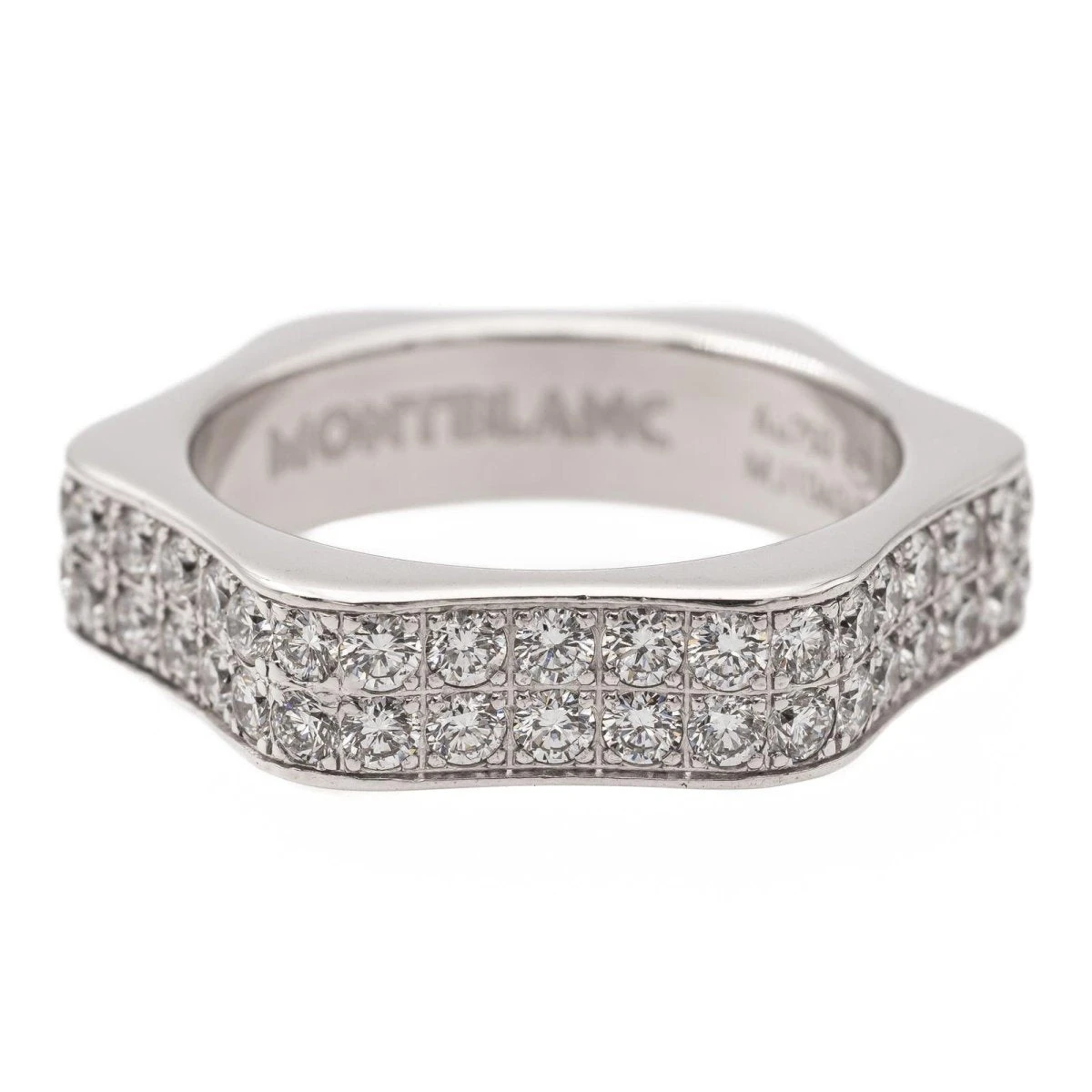 Bague Alliance Américaine MONTBLANC "4810" En Or Blanc Et Diamants 1 Bague Alliance Américaine MONTBLANC "4810" En Or Blanc Et Diamants