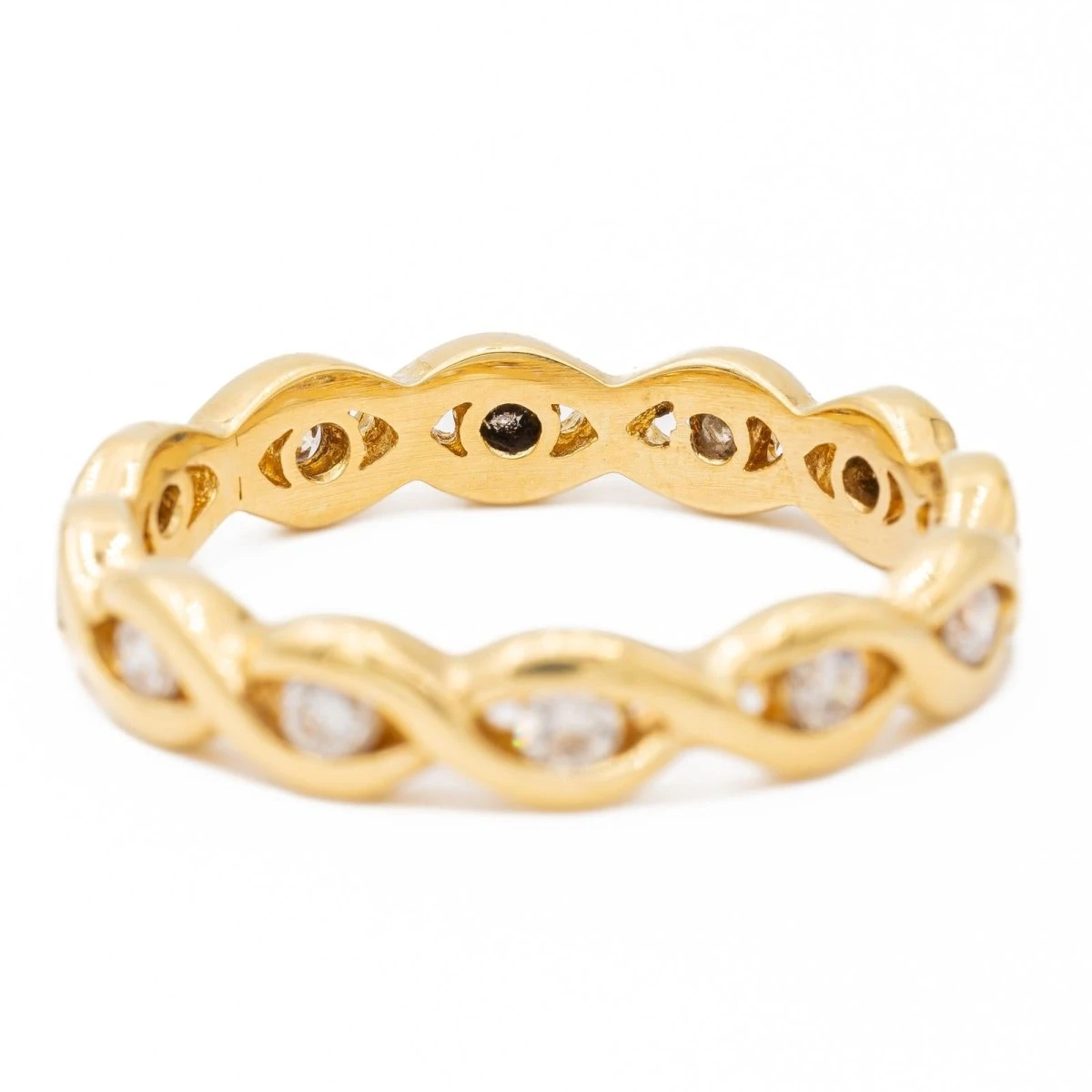 Bague Alliance Américaine Or JauneDiamant 2 Bague Alliance Américaine Or JauneDiamant – Image 2