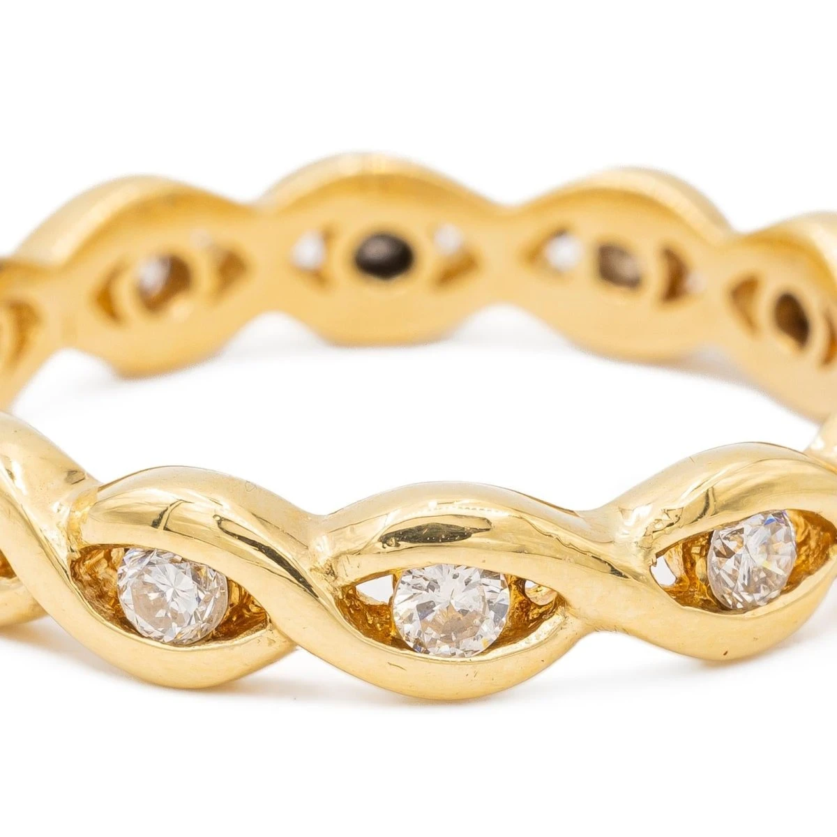 Bague Alliance Américaine Or JauneDiamant 3 Bague Alliance Américaine Or JauneDiamant – Image 3