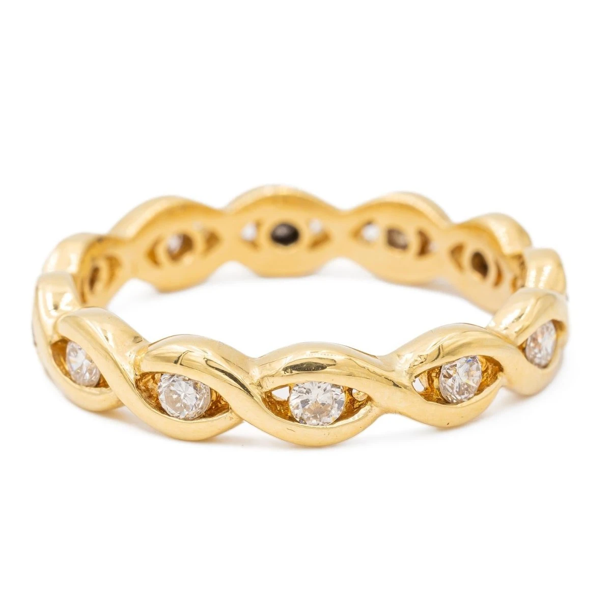 Bague Alliance Américaine Or JauneDiamant 1 Bague Alliance Américaine Or JauneDiamant