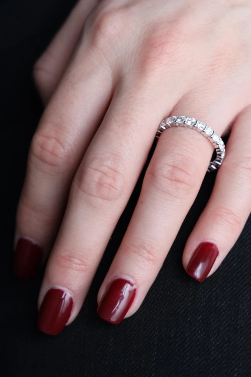 Bague Alliance Américaine Platine Diamant 2 Bague Alliance Américaine Platine Diamant – Image 2