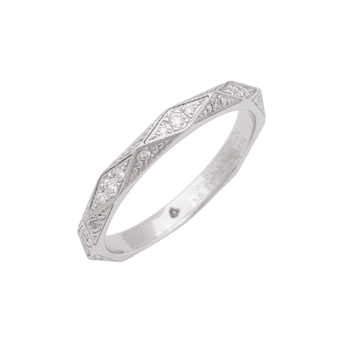 Miller Bague Alliance BOUCHERON "Facette" En Platine, Diamants. 4 Miller Bague Alliance BOUCHERON "Facette" En Platine, Diamants. – Image 4