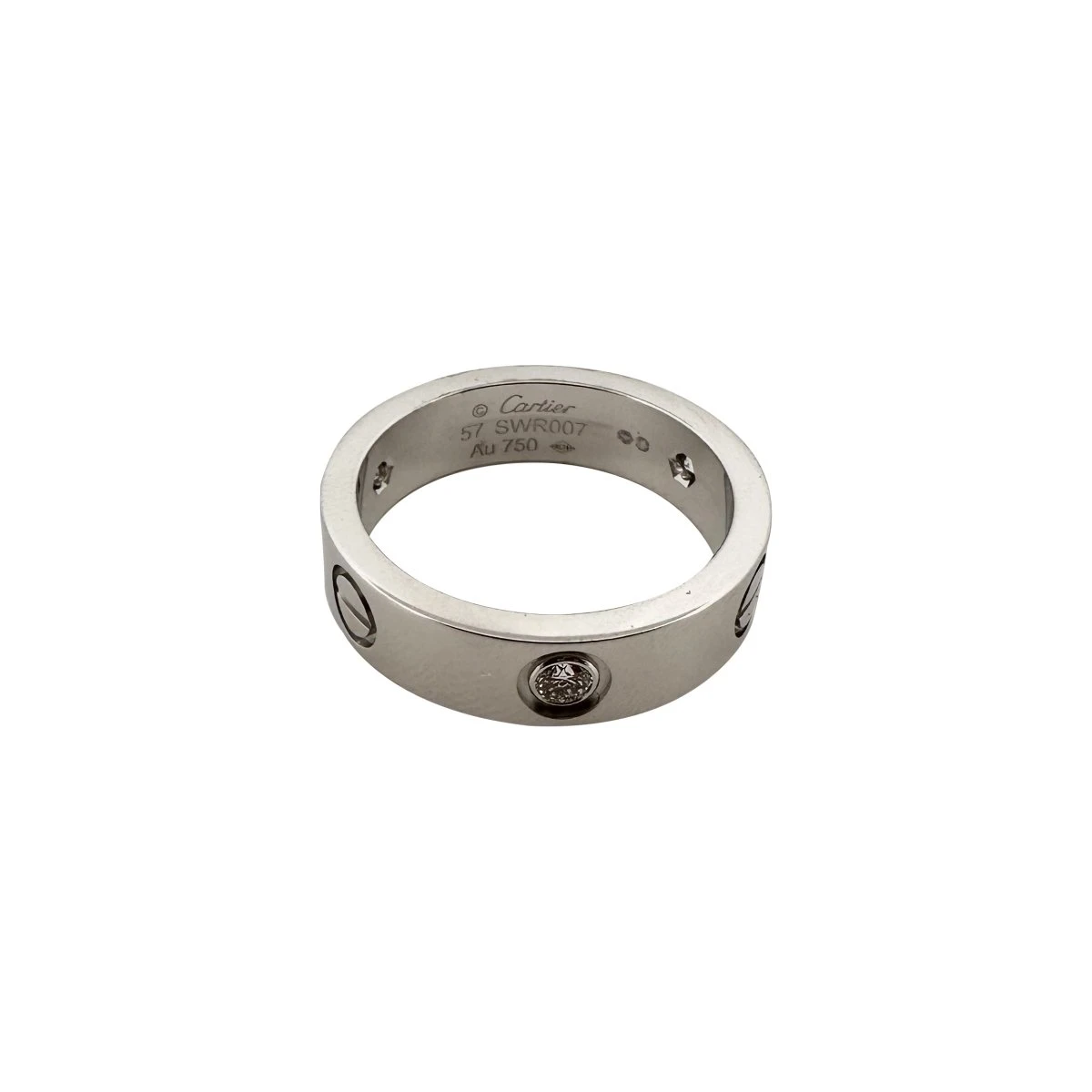 Bague CARTIER "Love" En Or Blanc Et 3 Diamants 3 Bague CARTIER "Love" En Or Blanc Et 3 Diamants – Image 3