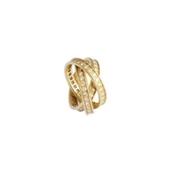 Bague Alliance CARTIER "Trinity" En Or Jaune Et Diamants -Castafiore Boutique bague alliance cartier trinity en or jaune et diamants 466436
