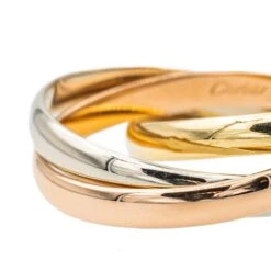 Bague Alliance CARTIER "Trinity" Trois Ors -Castafiore Boutique bague alliance cartier trinity trois ors 140790