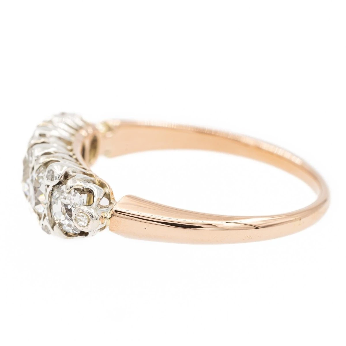Bague Alliance En Or Blanc, Or Rose Et Diamants 3 Bague Alliance En Or Blanc, Or Rose Et Diamants – Image 3