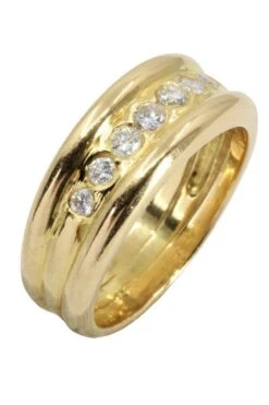 Bague Alliance En Or Jaune Et Diamant -Castafiore Boutique bague alliance en or jaune et diamant 109452