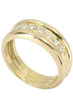 Bague Alliance En Or Jaune Et Diamant -Castafiore Boutique bague alliance en or jaune et diamant 932435