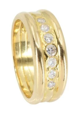 Bague Alliance En Or Jaune Et Diamant -Castafiore Boutique bague alliance en or jaune et diamant 939201