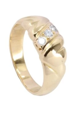 Bague Alliance En Or Jaune Et En Diamants -Castafiore Boutique bague alliance en or jaune et en diamants 331317