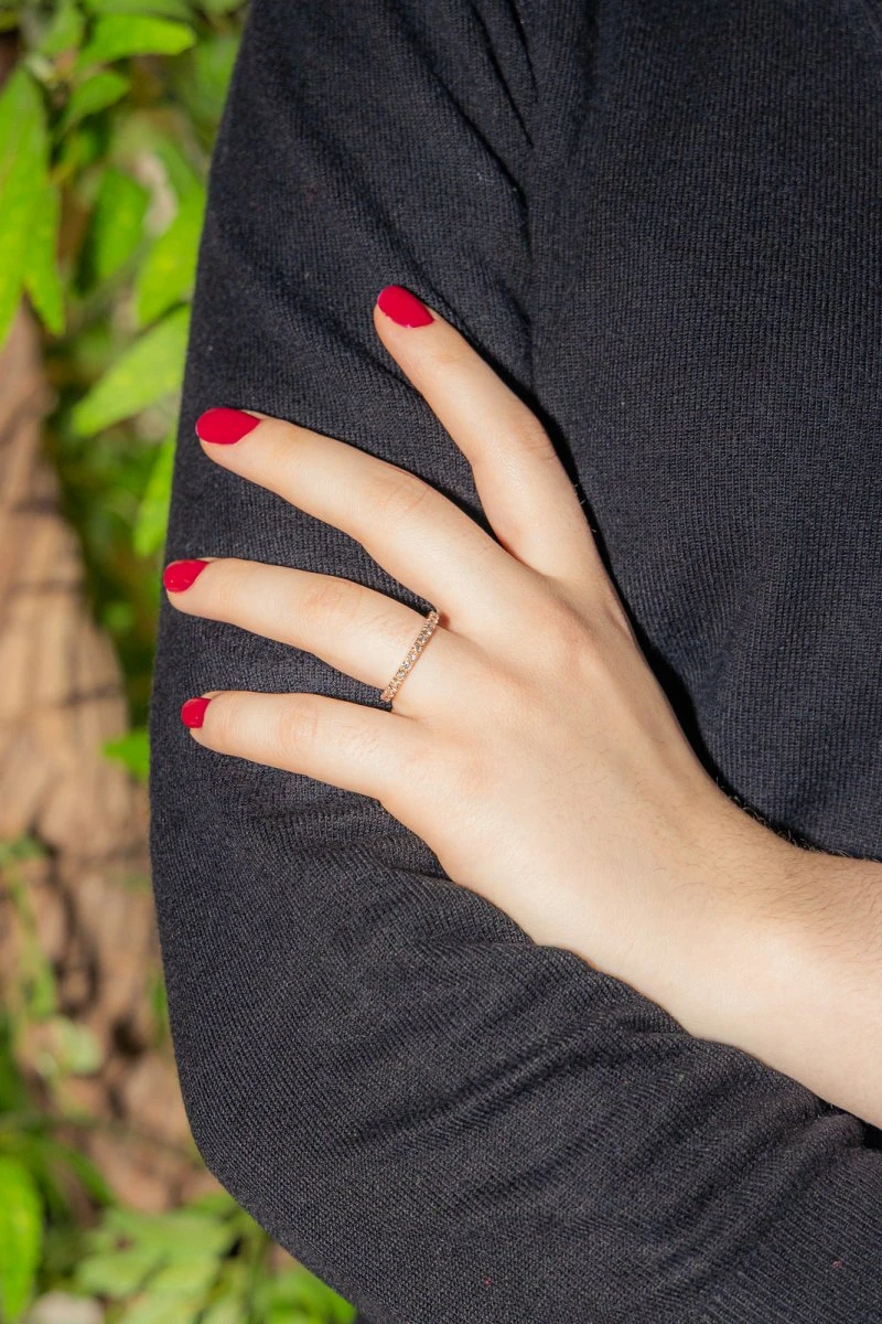 Bague Alliance Or Rose Diamant 2 Bague Alliance Or Rose Diamant – Image 2