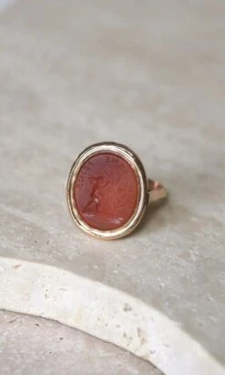 Bague Ancienne Intaille Cornaline Sur Or Rose -Castafiore Boutique bague ancienne intaille cornaline sur or rose 659064