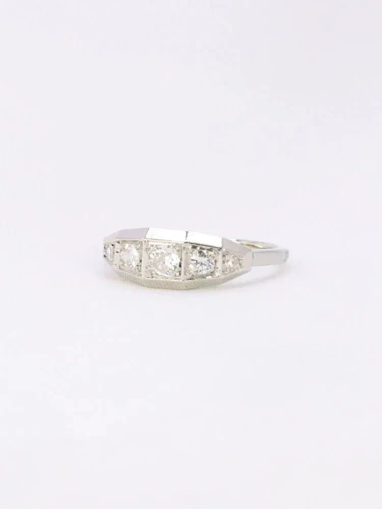 Bague Art Deco Diamants Taille Ancienne 3 Bague Art Deco Diamants Taille Ancienne – Image 3