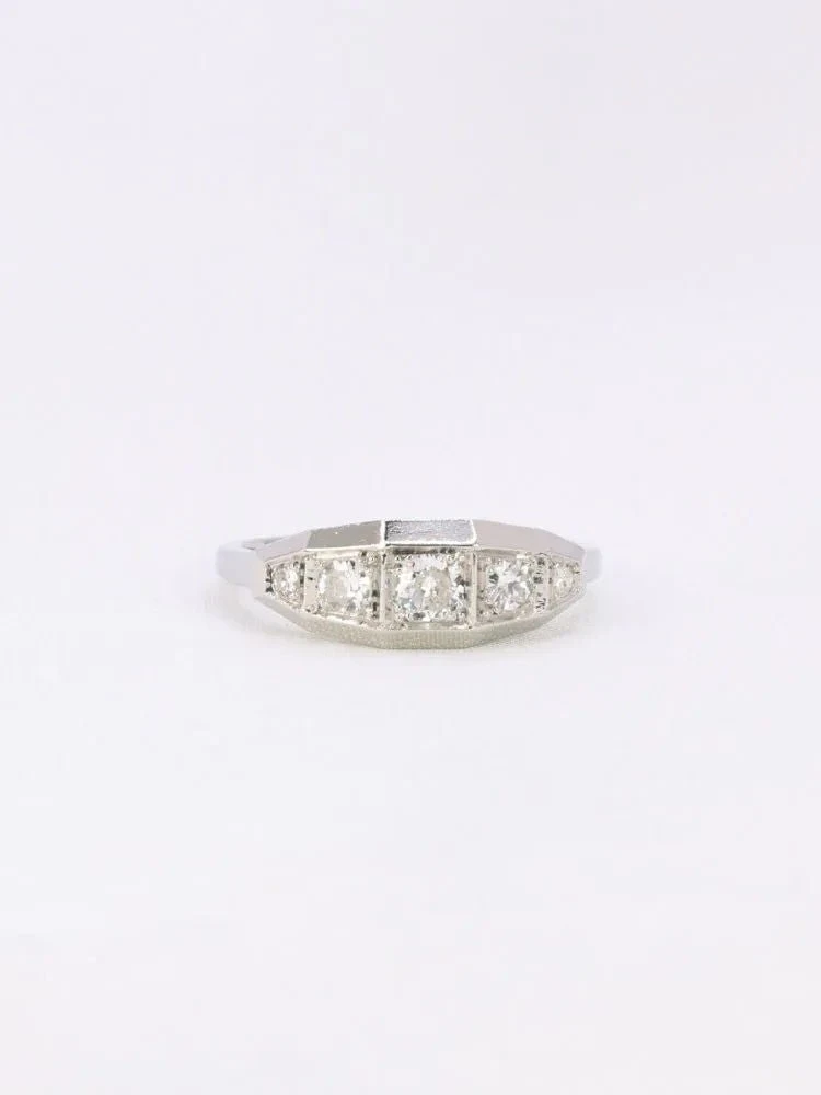 Bague Art Deco Diamants Taille Ancienne 1 Bague Art Deco Diamants Taille Ancienne