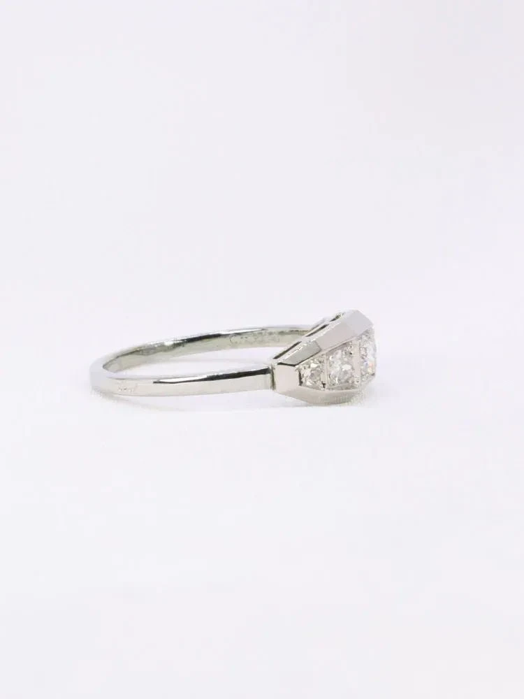 Bague Art Deco Diamants Taille Ancienne 7 Bague Art Deco Diamants Taille Ancienne – Image 7