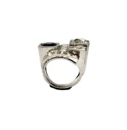 Bague Art Déco En Platine, Diamants Et Saphir -Castafiore Boutique bague art deco en platine diamants et saphir 303132