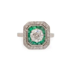 Bague Art Décoen Platine, émeraudes Et Diamants 13 Bague Art Décoen Platine, émeraudes Et Diamants -Castafiore Boutique bague art deco en platine emeraudes et diamants 911632