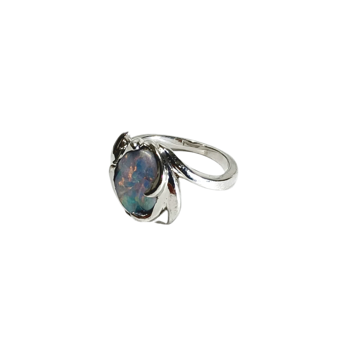 Bague Art Nouveau En Or Blanc Et Opale 3 Bague Art Nouveau En Or Blanc Et Opale – Image 3