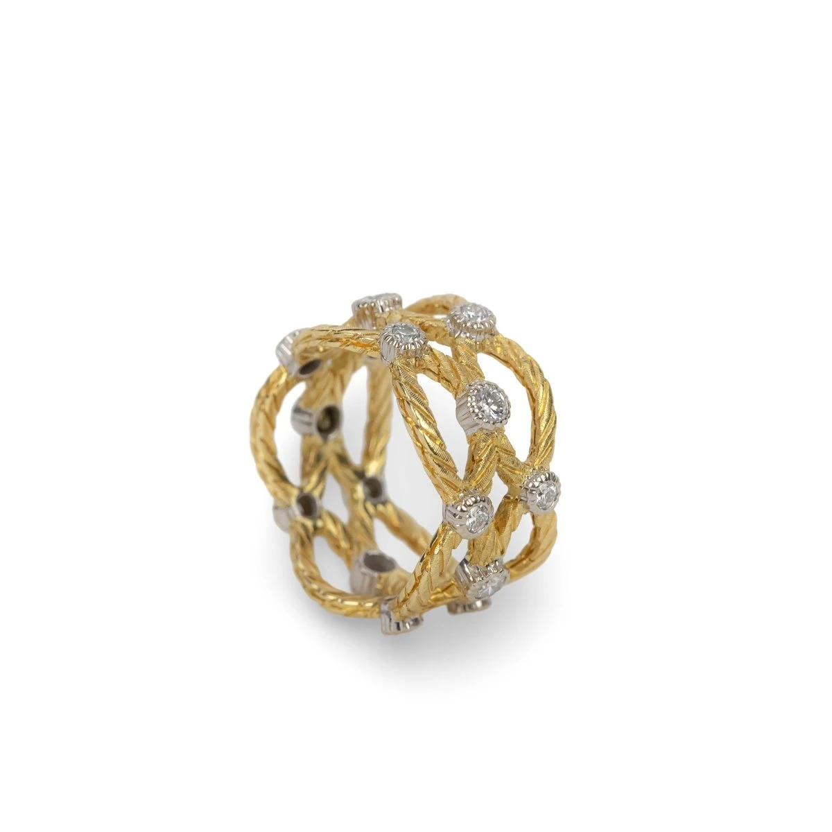 Bague Bandeau BUCCELLATI GianMaria En Or Jaune, Or Blanc Et Diamants 4 Bague Bandeau BUCCELLATI GianMaria En Or Jaune, Or Blanc Et Diamants â Image 4