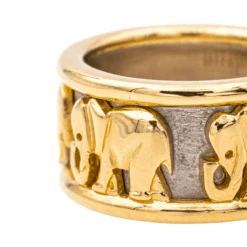 Bague Bandeau CARTIER "Éléphant" En Or Jaune Et Or Blanc -Castafiore Boutique bague bandeau cartier elephant en or jaune et or blanc 929214