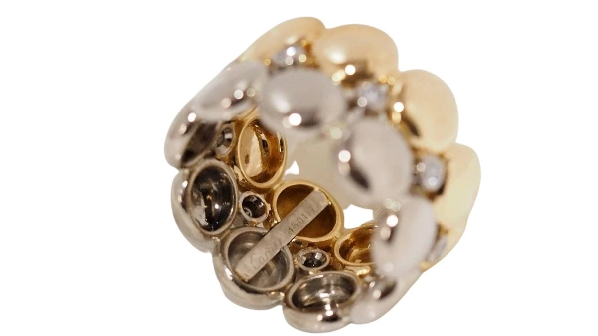 Bague Bandeau CARTIER "HoneyMoon" En Or Blanc, Or Jaune Et Diamants 3 Bague Bandeau CARTIER "HoneyMoon" En Or Blanc, Or Jaune Et Diamants – Image 3