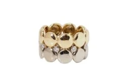 Bague Bandeau CARTIER "HoneyMoon" En Or Blanc, Or Jaune Et Diamants