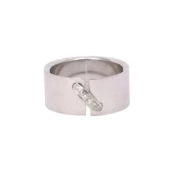 Bague Bandeau CHAUMET "Lien" En Or Blanc Et Diamants