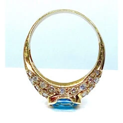 Bague Bandeau En Or Jaune, Topaze Et Diamants -Castafiore Boutique bague bandeau en or jaune 18 caratstopaze et diamants 370110