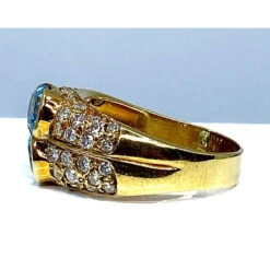 Bague Bandeau En Or Jaune, Topaze Et Diamants -Castafiore Boutique bague bandeau en or jaune 18 caratstopaze et diamants 791337