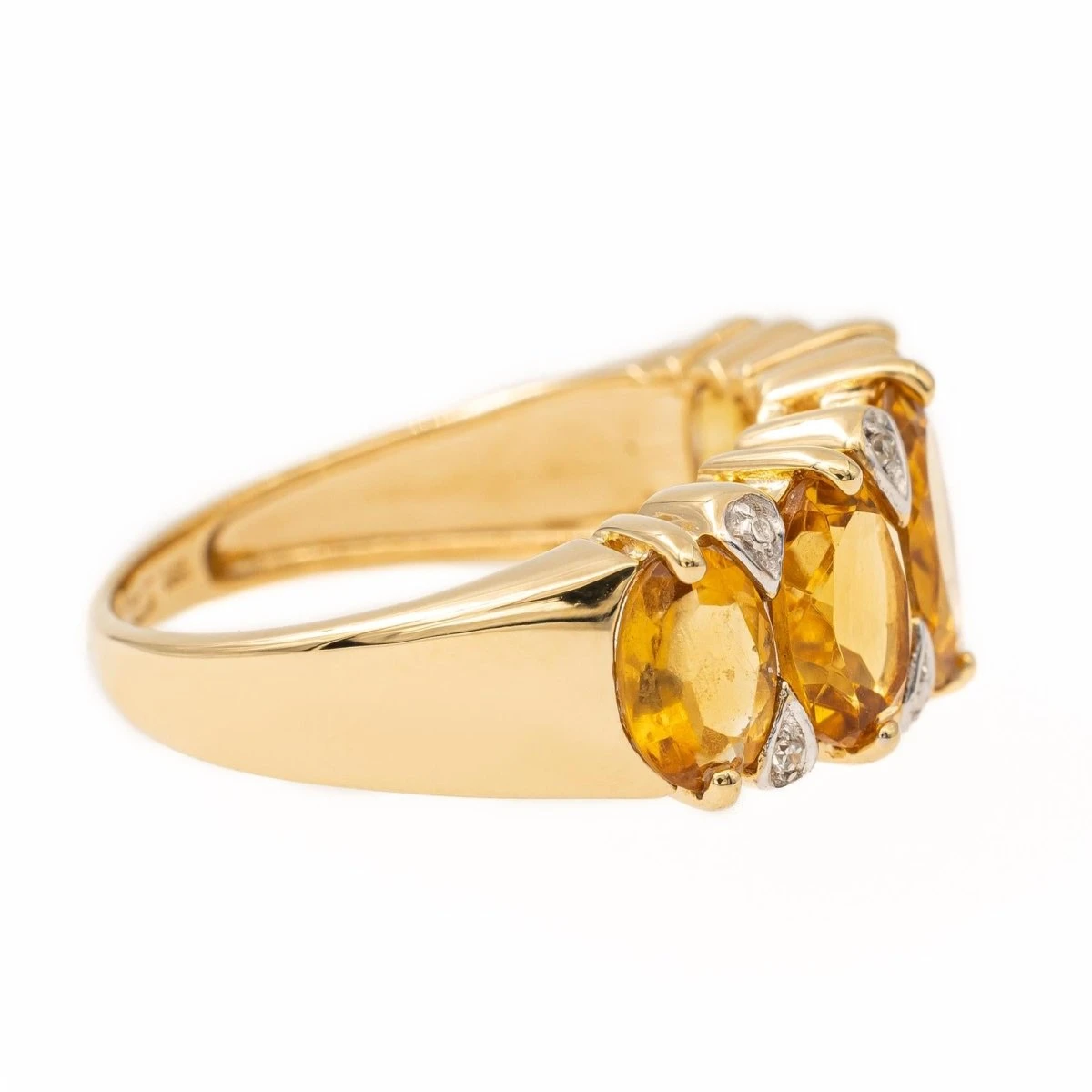Bague Bandeau En Or Jaune Et Citrine 4 Bague Bandeau En Or Jaune Et Citrine – Image 4