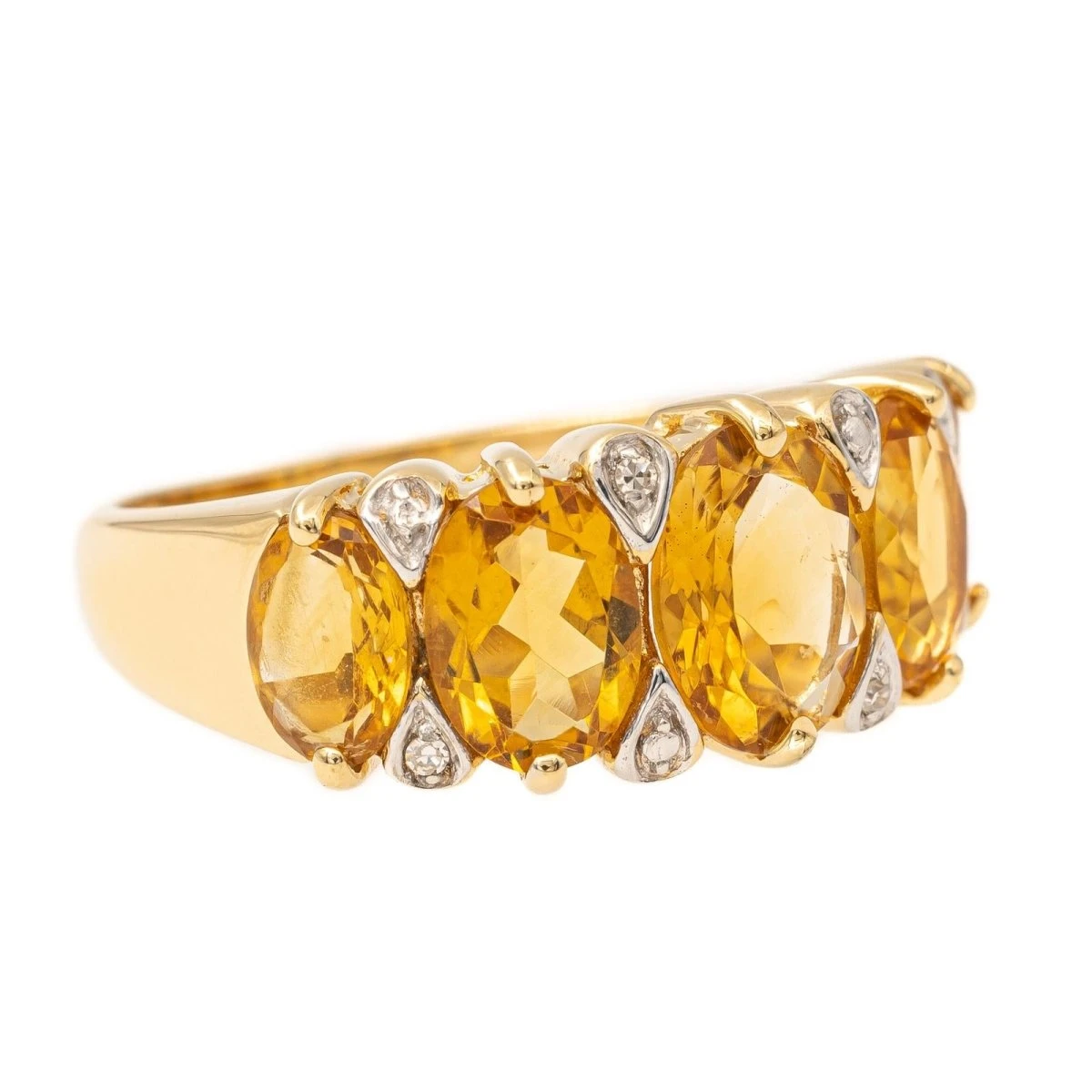 Bague Bandeau En Or Jaune Et Citrine 3 Bague Bandeau En Or Jaune Et Citrine – Image 3