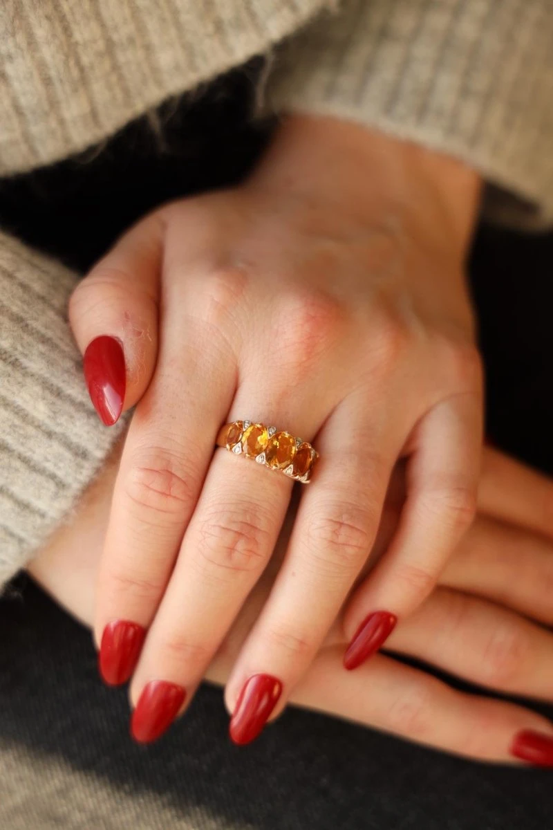 Bague Bandeau En Or Jaune Et Citrine 2 Bague Bandeau En Or Jaune Et Citrine – Image 2