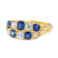 Bague Bandeau En Or Jaune, Saphir Et Diamant 9 Bague Bandeau En Or Jaune, Saphir Et Diamant -Castafiore Boutique bague bandeau en or jaune saphir et diamant 964488